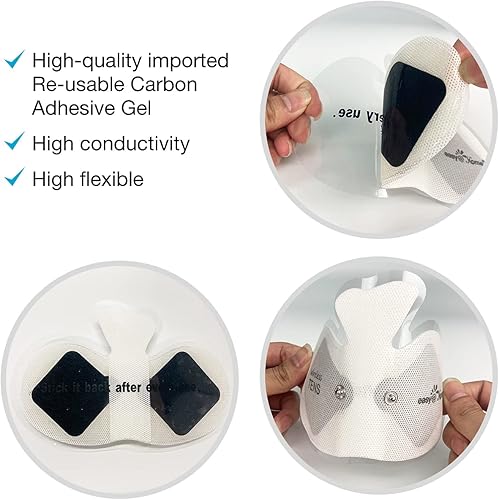 Miniatura 2 de EasyHome Tens Unit ETP015 - Almohadillas de electrodo inalámbricas autoadhesivas, 4 unidades de 6.5 x 3 pulgadas, reutilizables, diseño no