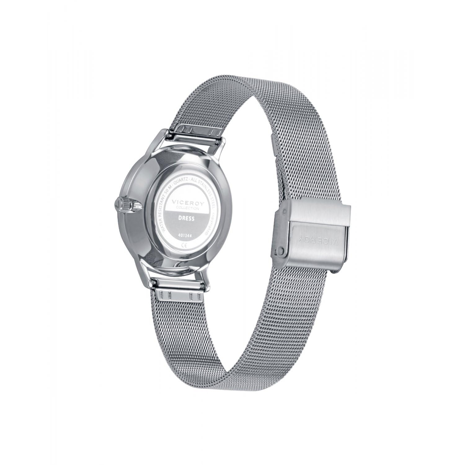 Viceroy Reloj Mujer Elegante para Vestir de Acero Inoxidable - 33 mm - Movimiento de Cuarzo - Bisel Dorado - 401344
