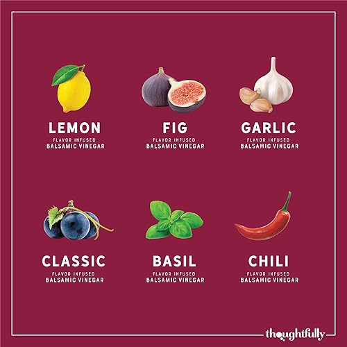 Miniatura 8 de Thoughtfully Gourmet, juego de regalo de vinagre balsámico, los sabores incluyen higo, chile, ajo y más, certificado IGP, fabricado en Módena,