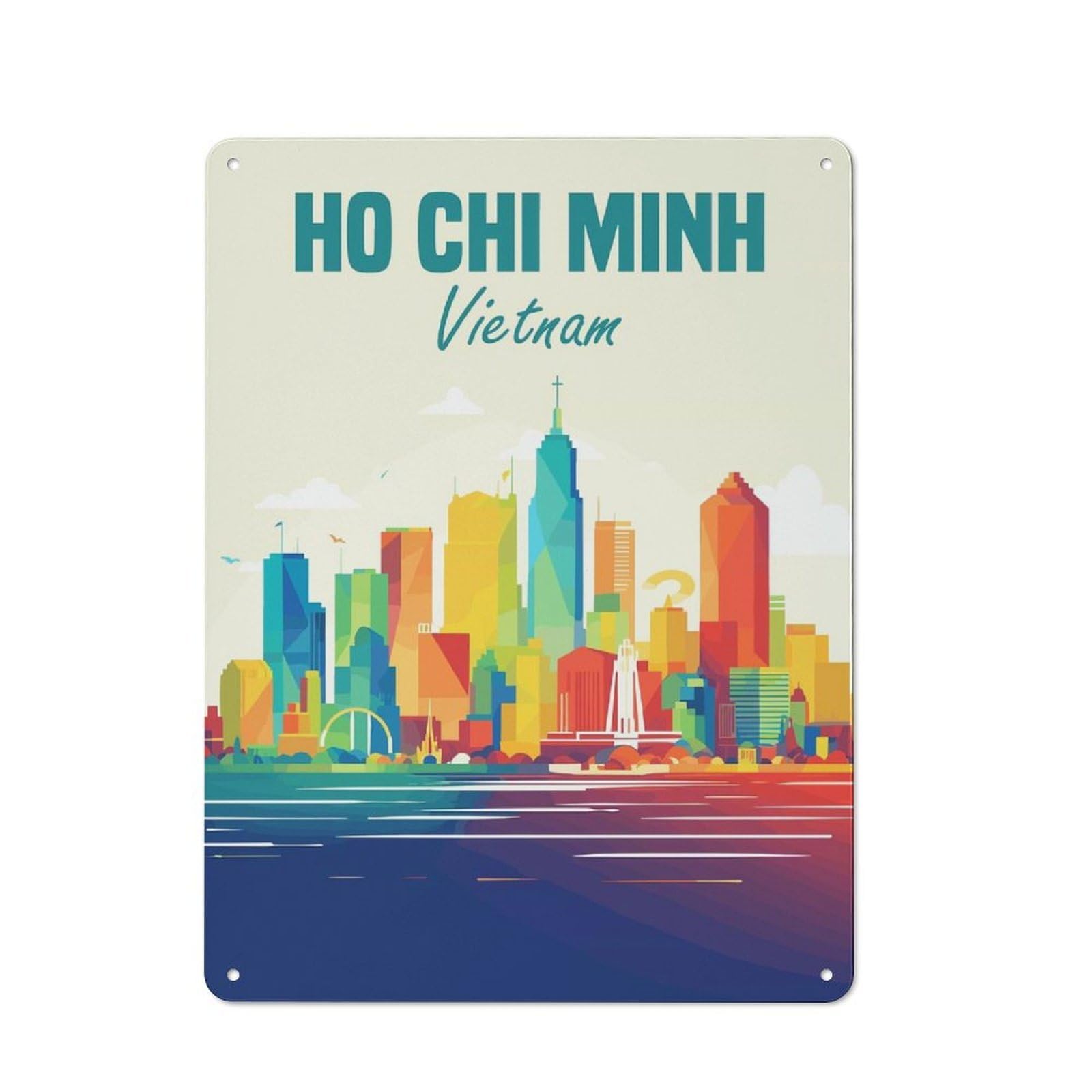 Junmoney Ho Chi Minh Vietnam Garden Style Tin Sign 40X30cm, Porch Wall Decor For Patio Bar, Workshop, Shed Or Kitchen