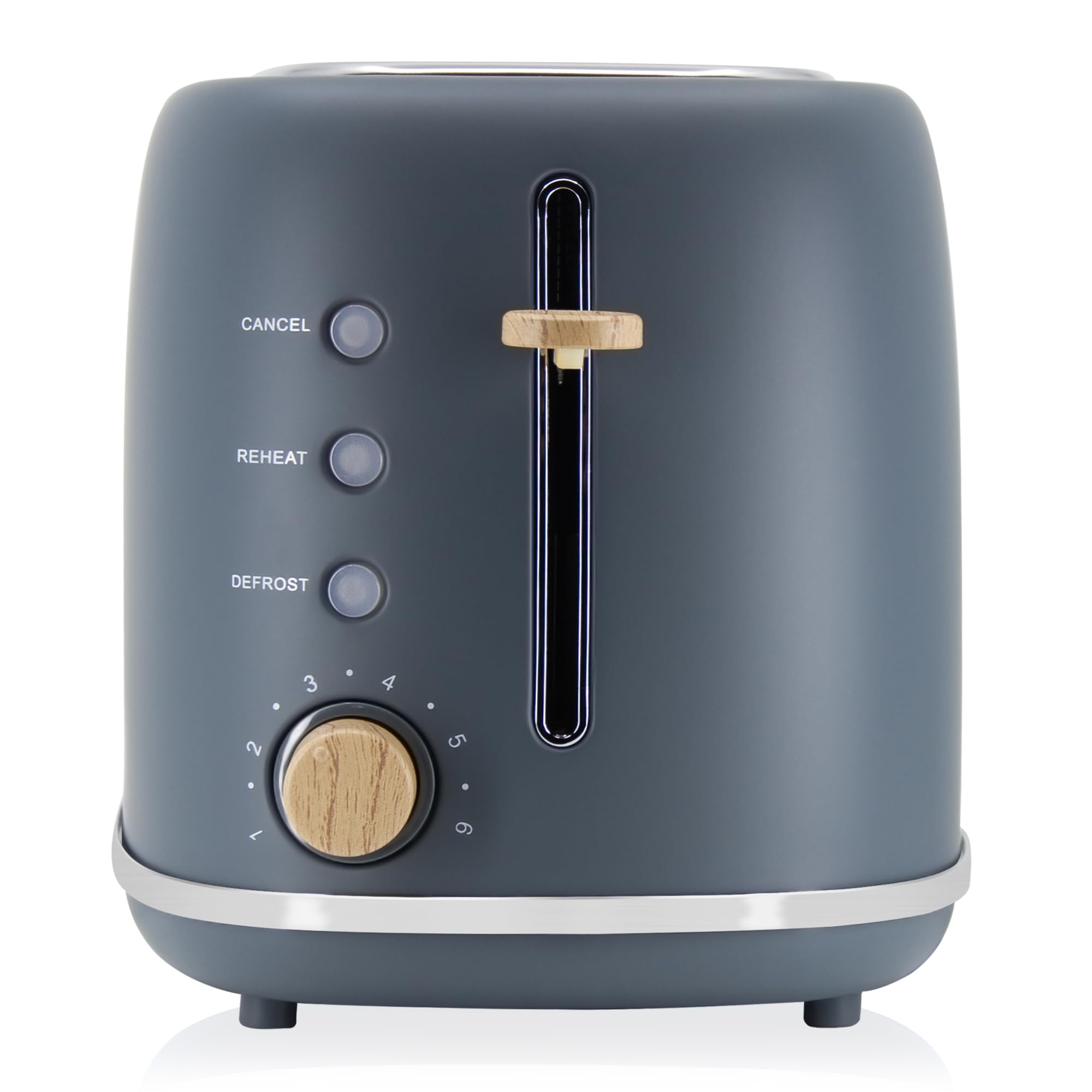 briebe Nordic Tostapane a Fessura Larga a 2 Fette, 6 Livelli di Tostatura, Pinze + Bollitore Elettrico 1,7L Cordless, Ebollizione Rapida 2200 W, senza BPA, Set Colazione Design Nordique, Grigio