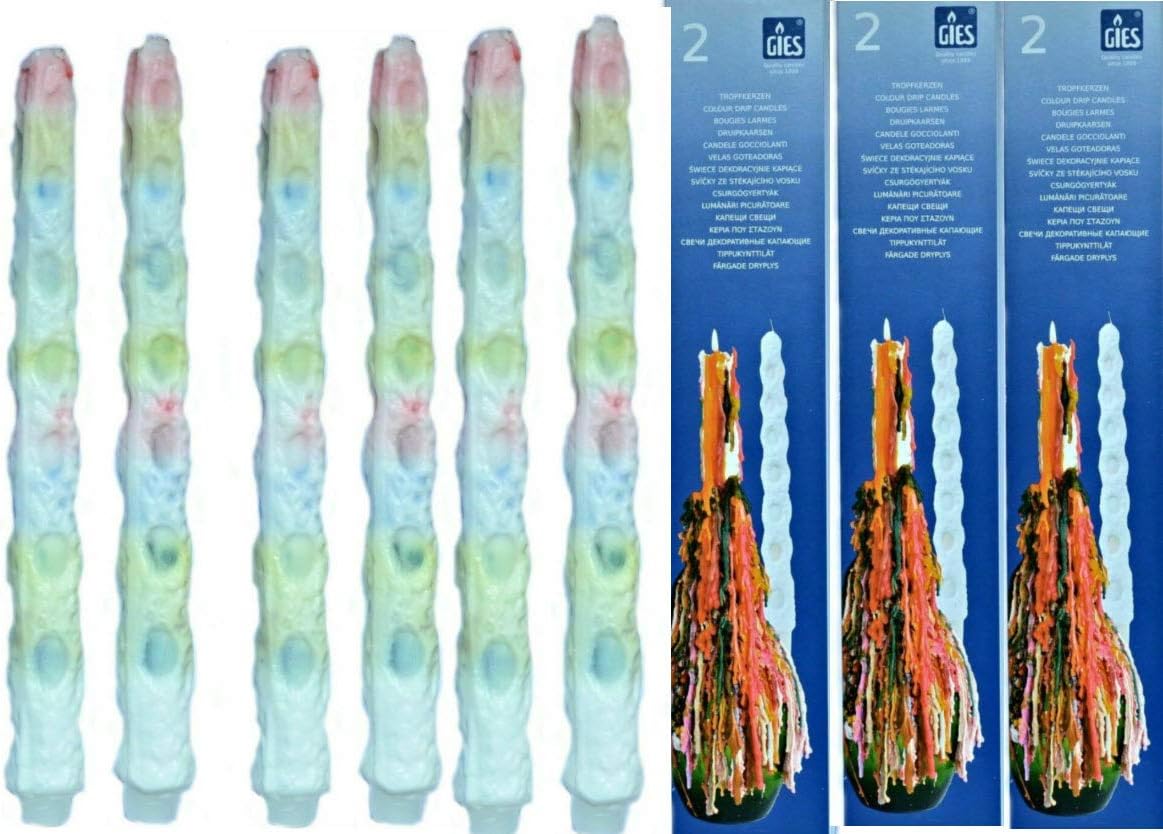 10 Bunte Tropfkerzen - Made In Germany Für Flaschen & Ständer