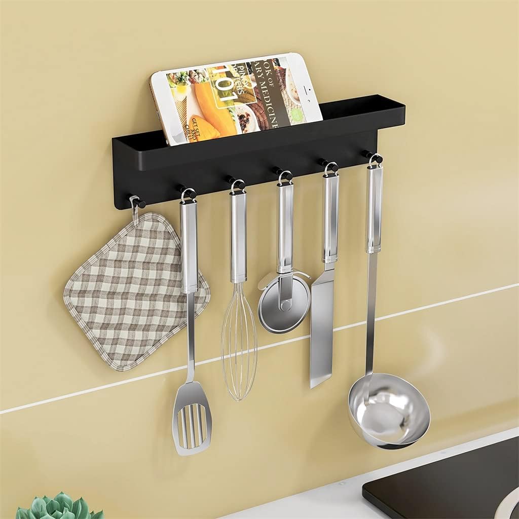 JSEIAJB Key Rack Organizer Shelf - 6 Hooks Wall Mount Mail Key Holder Hanger Wall Mounted Hook Living Room for Wall Decor