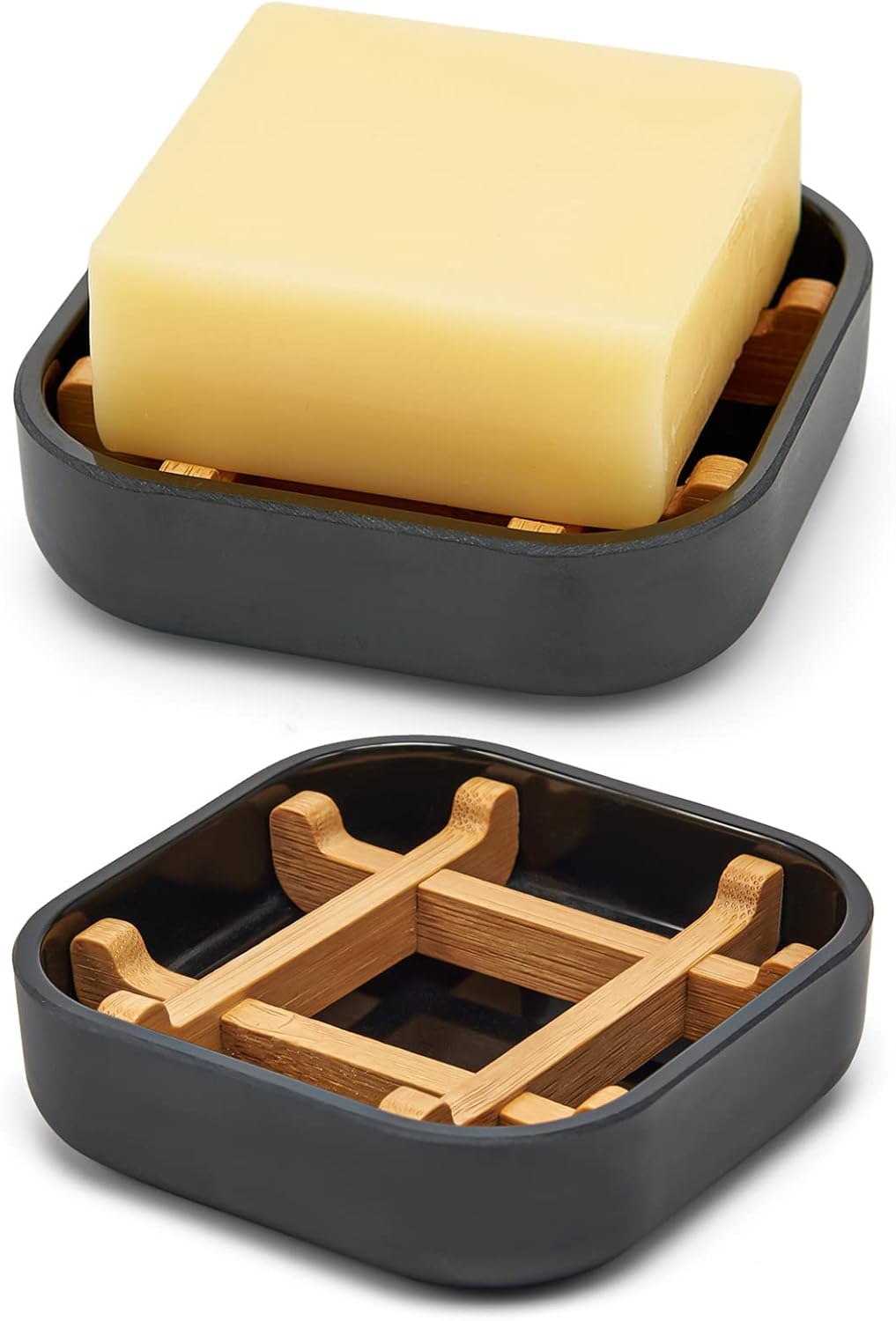 Bamboo Soap Dishes for Bar Soap Holders for Shower for Bathroom Sink