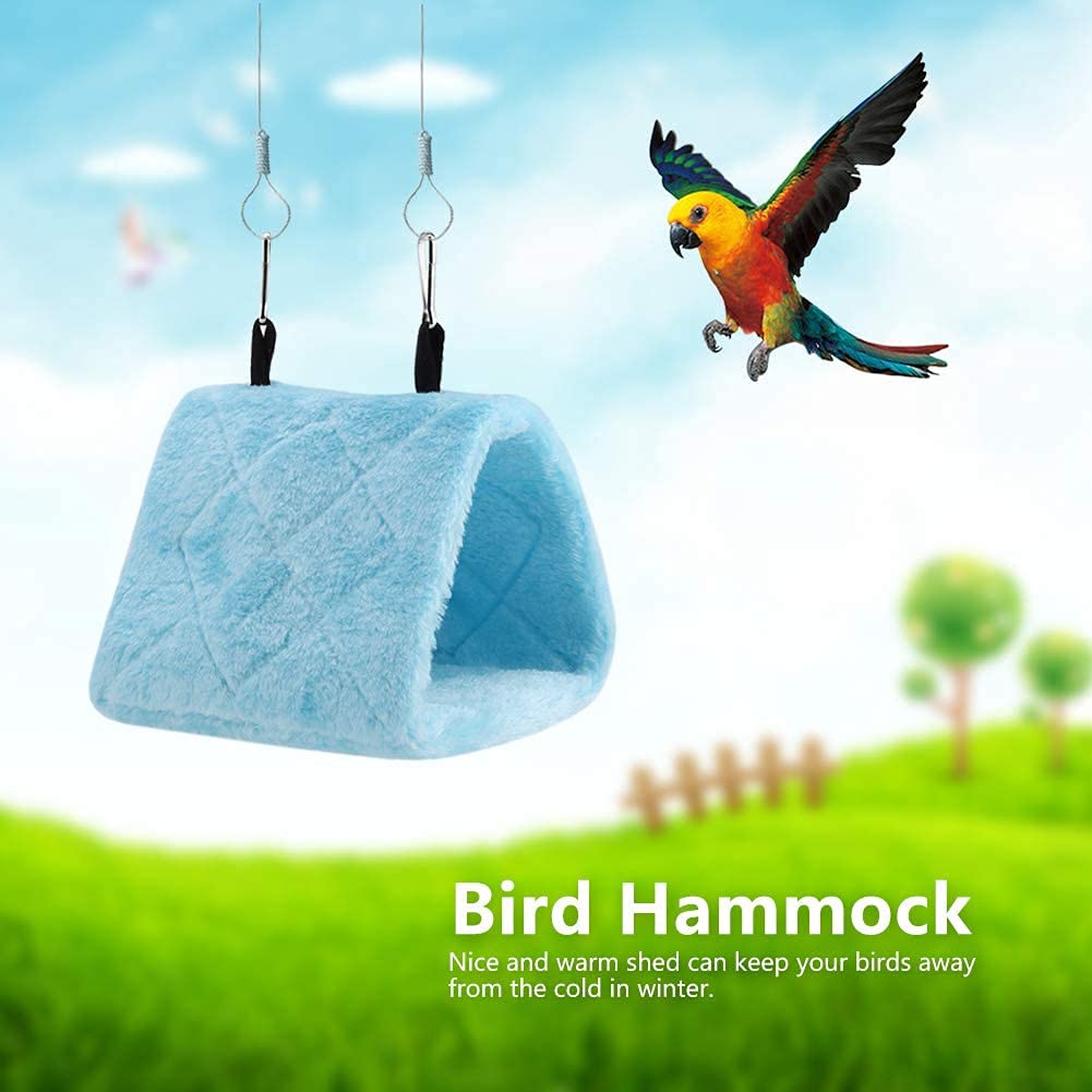 Nid Oiseau Cage Perruche Nid Canaris Oiseaux Perroquet lit d'hiver Chaud Jouet pour Animaux de Compagnie Doux hamac en Peluche Tente de Cage Suspendue 811