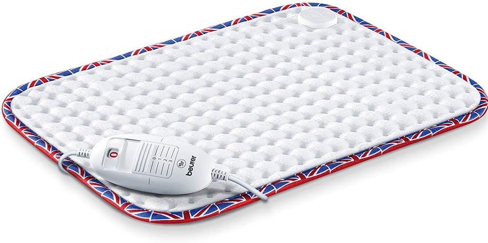 HK-UK Heat Pad | Electric heat pad for relaxation | 3 electronically regulated temperature settings | Machine-washable | Automatic switch-off | Union Jack trim
