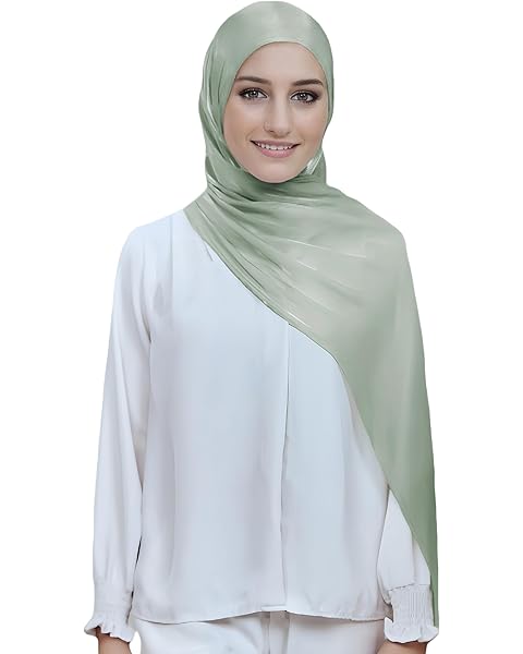 Lina & Lily Sheen Shimmer Women's Crepe Scarf Shawl Wrap Head Hijab Lightweight