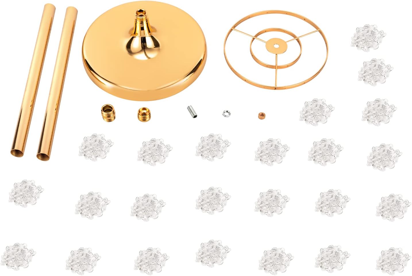 2 Pcs Wedding Centerpieces Flower Vases 35.4" Tall Chandelier Crystal Vase Gold Metal Flowers Stand for Party Tables Decorations - Elegant Weddings Decoration Table Centerpiece Stands