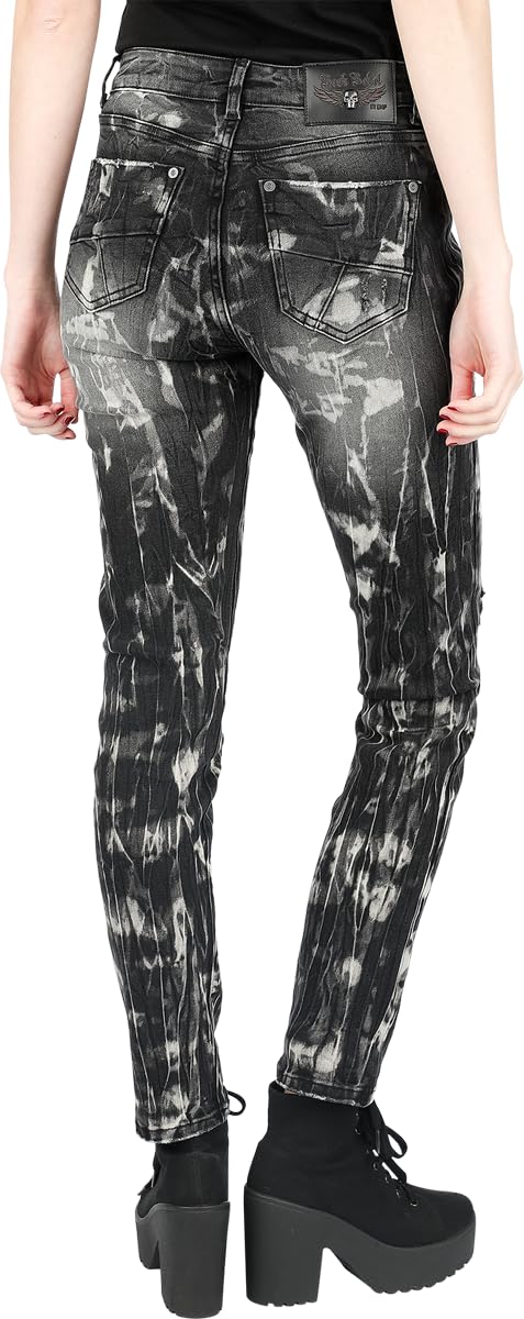 Rock Rebel by EMP Donna Jeans Grigi in Stile Destroyed