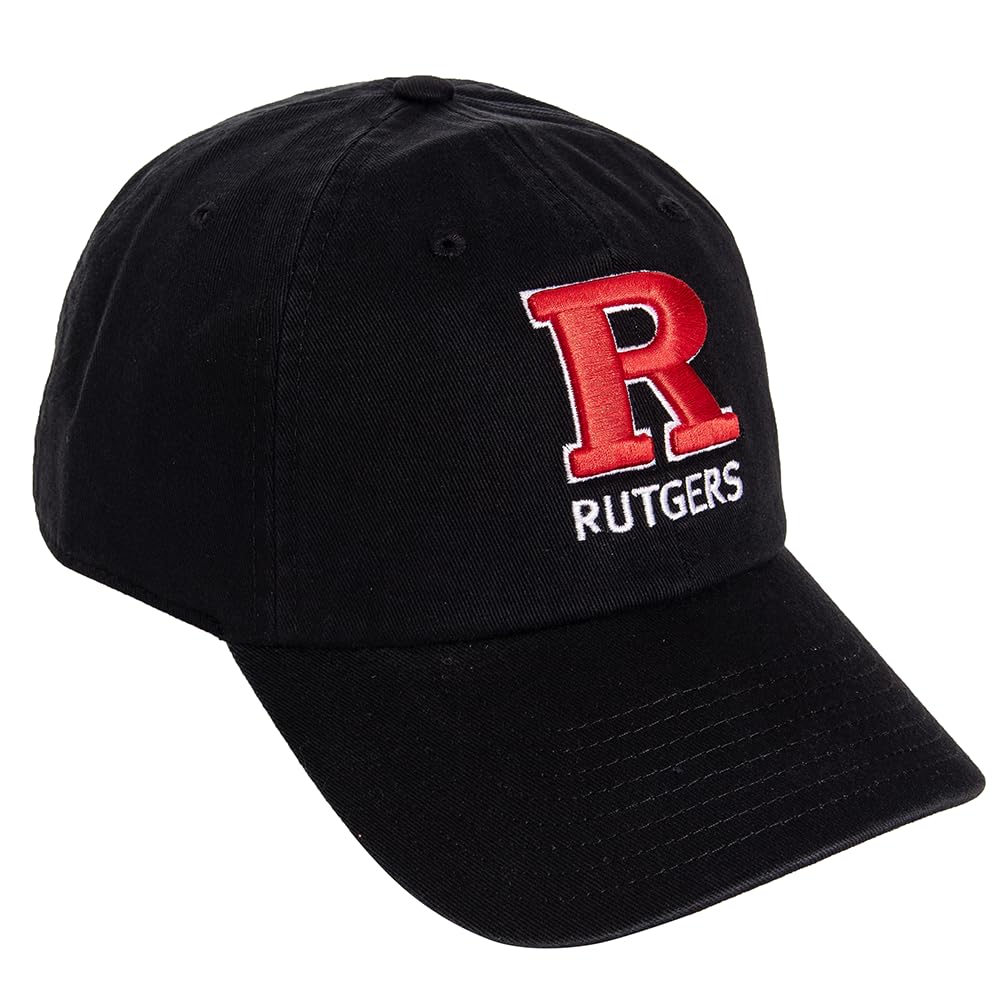 Desert Cactus Rutgers University Baseball Hat State University of New Jersey Scarlet Knights Brimmed Embroirderd Hats Cap Adjustable Cloth Strap Adult (Style D1), Black, One size