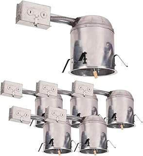 AH Lighting 6 Inch LED Dedicated IC Recessed Housing for Remodel Applications - Air Tight Construction, Junction Box - cUL Listed - California Title 24 Compliant - 6-Pack