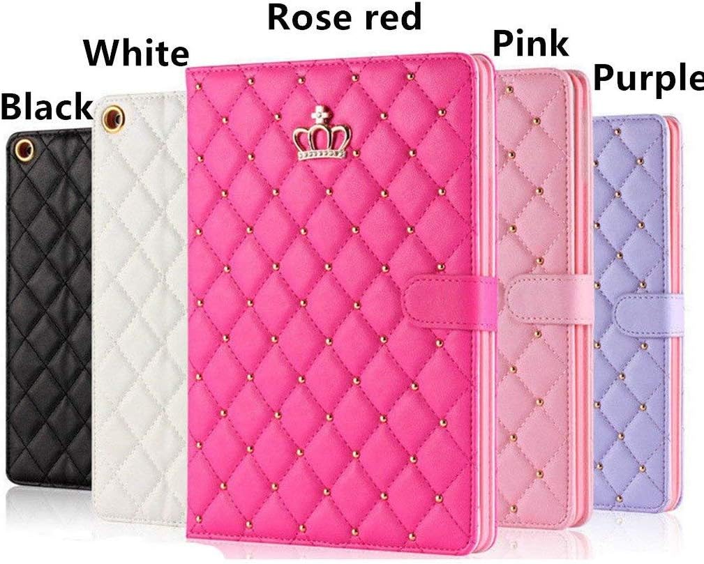 Changjia for iPad 9.7 Inch 6th/5th Generation 2018/2017 Case,iPad air 2/iPad Air,Crown Bling Diamond Cute PU Leather Smart Auto Sleep/Wake Folio Stand Shockproof Cover for Apple iPad 9.7 Inch (White) image 5