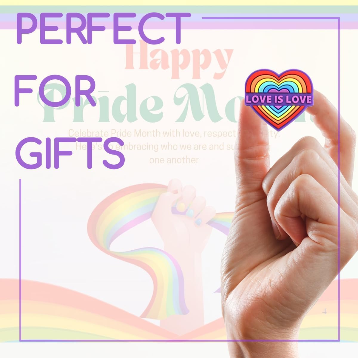Pride Shoe Charms, Rainbow Charms for Shoes, Wristbands, Sandals, Bracelets and Bags, Gifts for Birthday, Holidays and Special Occasions