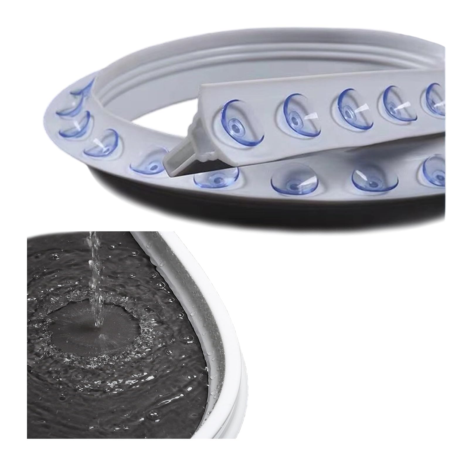 Barriera per pavimenti di ambienti umidi. Tappo for acqua doccia pieghevole con ventose - Paraspruzzi rimovibile for bagno e cucina(170cm(68in))