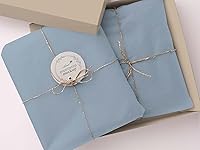 Vista 6 de Whaline 100 hojas de papel de seda azul polvoriento, papel de regalo azul pastel, papel de seda de color liso a granel, papel de seda