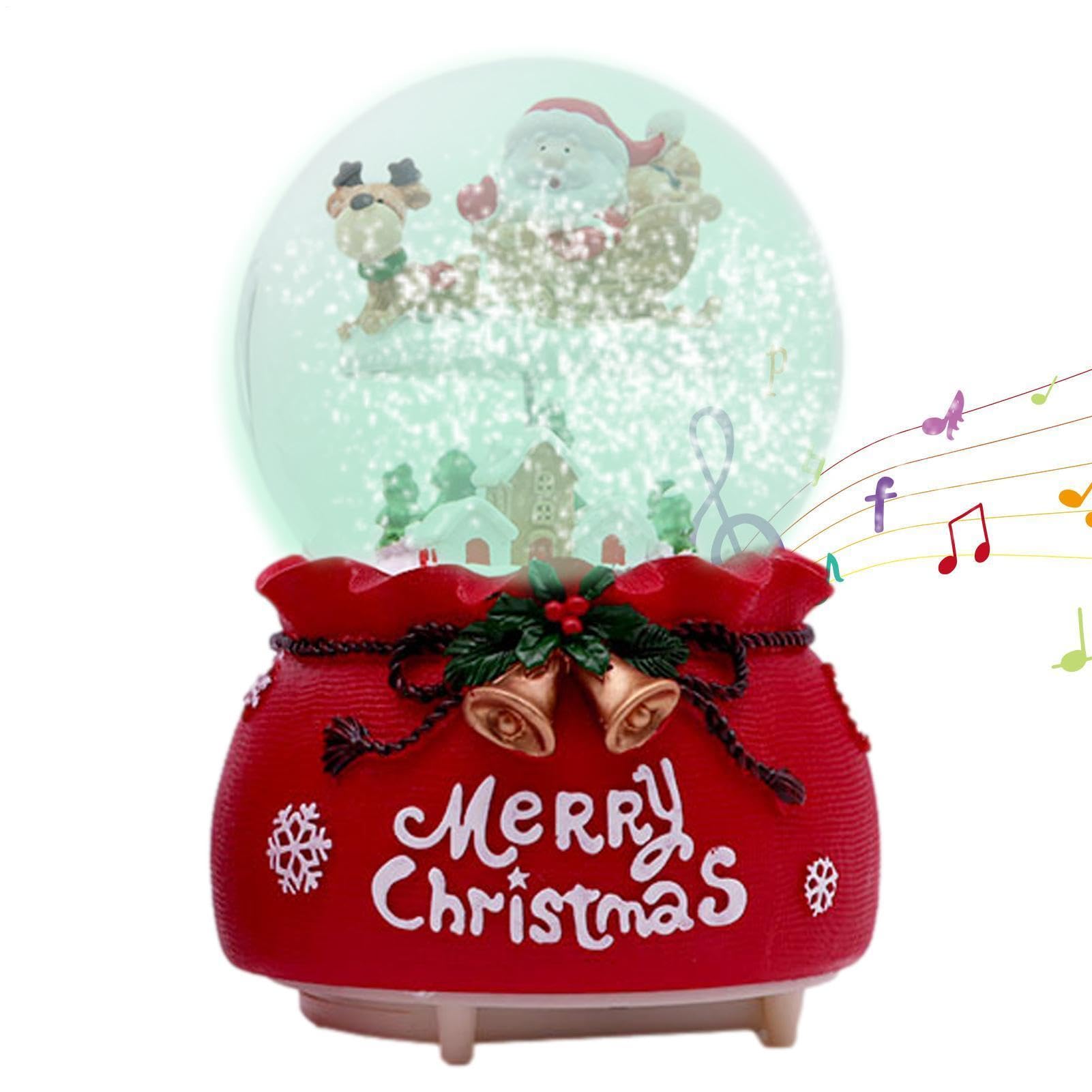 Palla di neve Natale con carillon, dipinto a mano casa musicale natalizia | Decorazioni, per ragazze, donne, bambini, ragazzi, mamme, figlie