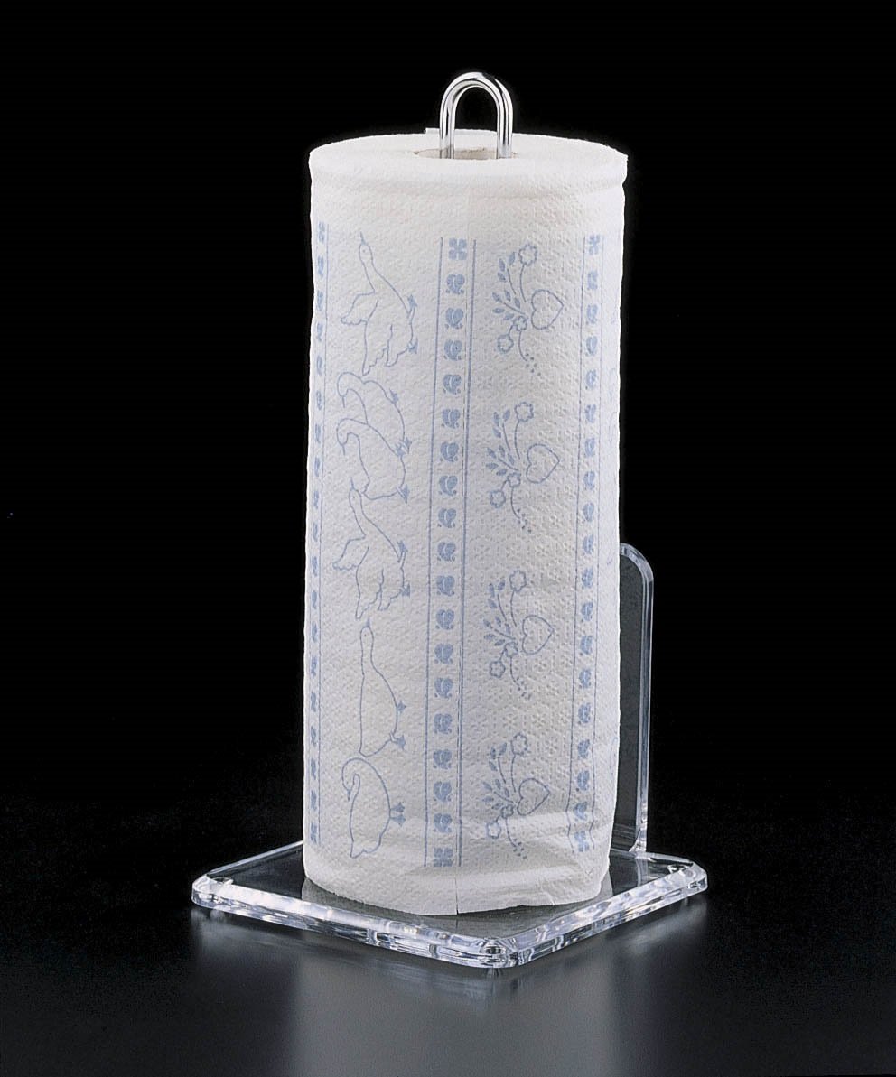 Huang AcrylicPaper-Towel-Holder Stand - Sturdy, Elegant Acrylic Construction, Countertop Mounting, 6 x 6 1/4 x 12 1/2 inches, Clear, H-2116