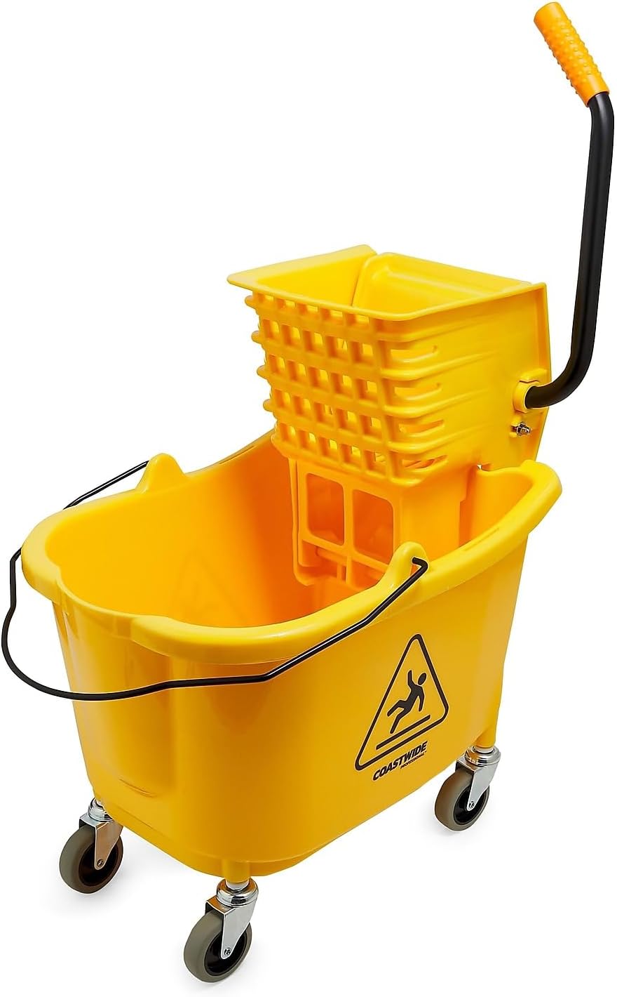 Coastwide Professional Bucket & Side-Press Wringer, 35 Qt., Yellow/Black