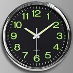 12 Inches Night Light Wall Clocks -with Silent Non-Ticking Glowing Function - Big Solid Numbers Easy to Read Both Day and Night