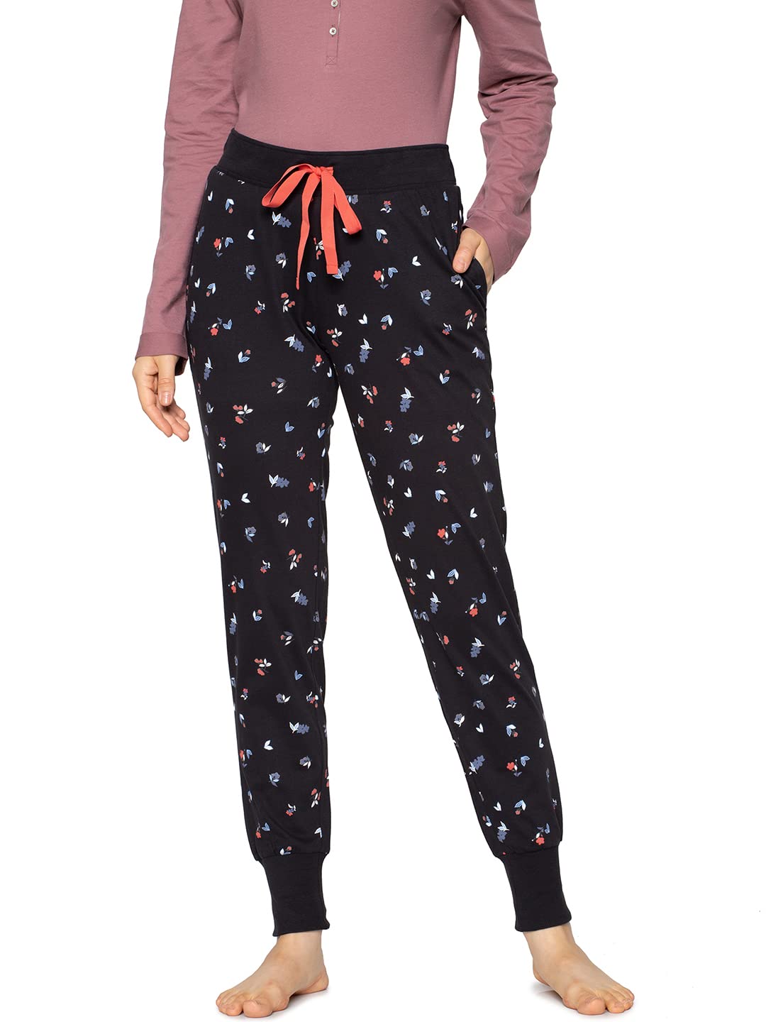 triumph Women's Mix & Match Trousers Jersey X Relaxed Pajama Bottom (H000140_Pink-Dark Combination_L)-picture-17