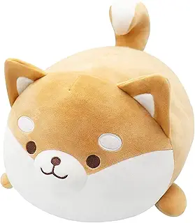 Homehalo 柴犬 ぬいぐるみ 可愛い 抱き枕 リアル 犬 スーパーもちもちぬいぐるみ 丸っこい イヌクッション 柔らかい 添い寝枕 気持ちいい抱きまくら 多機能 ソファー背当て ふわふわ 面白いギフト・お祝い･ クリスマスプレゼント(35CM)