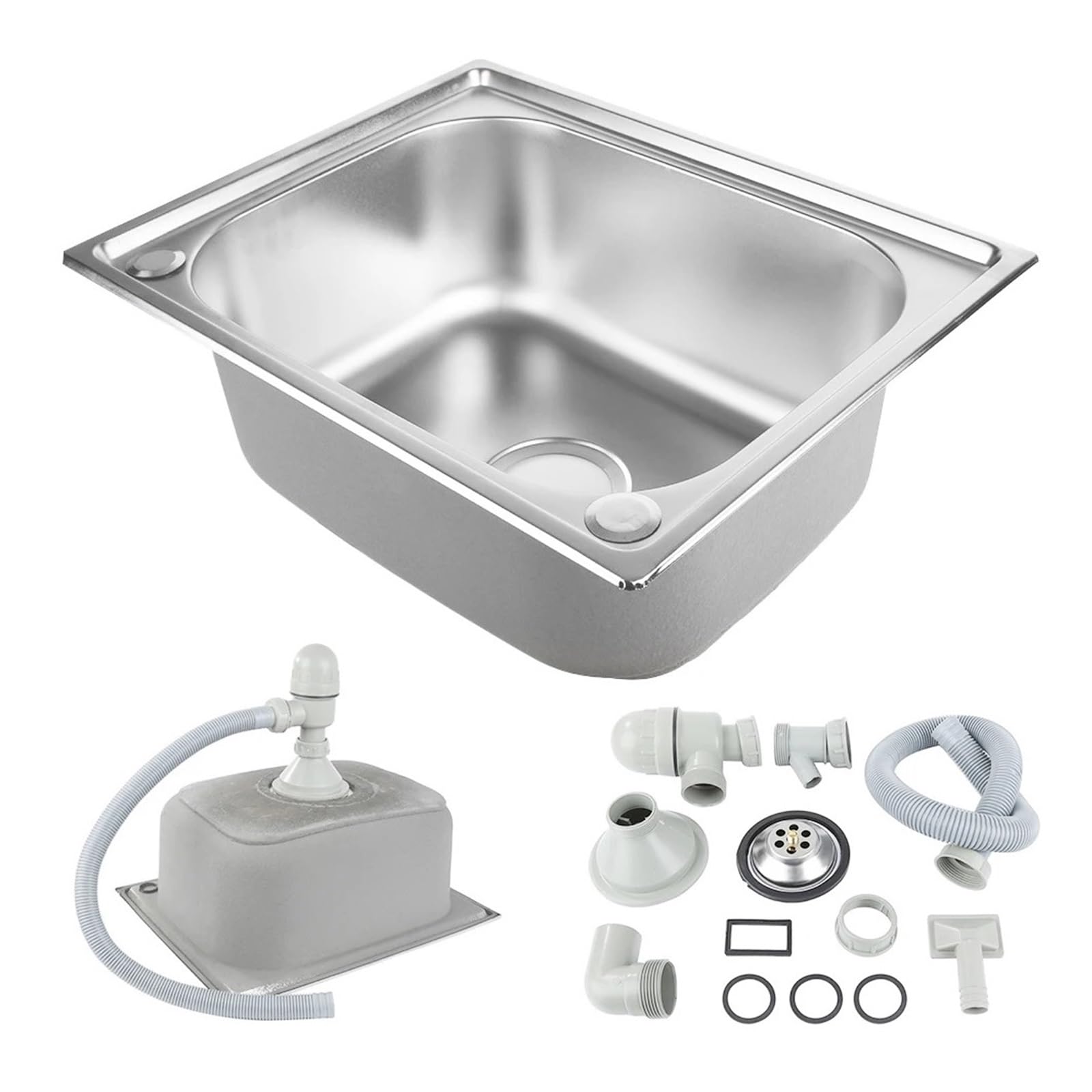 Fregadero de cocina de acero inoxidable lavabo portátil de jardín