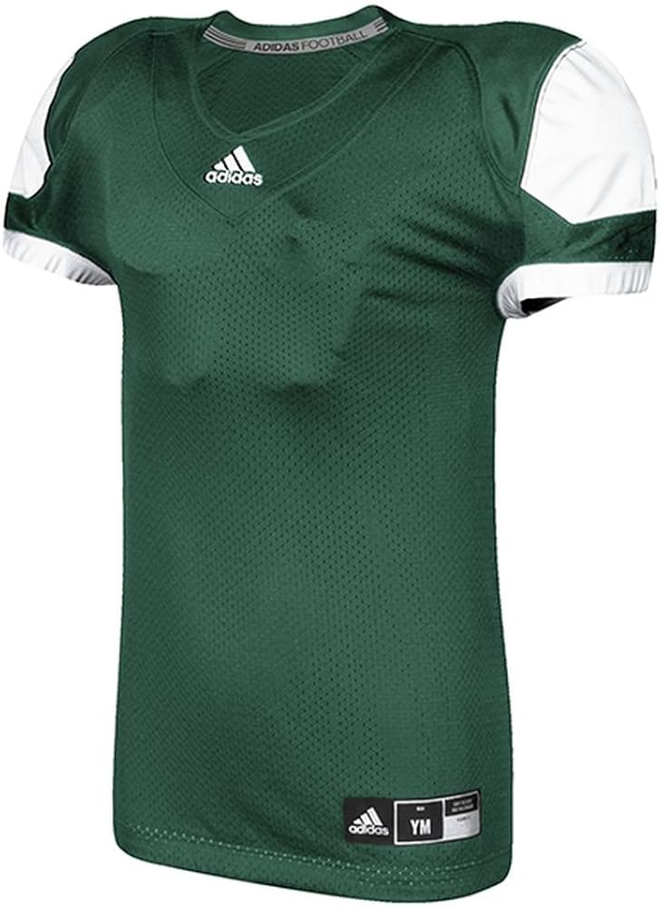 adidas Boy's Press Coverage Football Jersey Dark Green/White Large : Sports & Outdoors