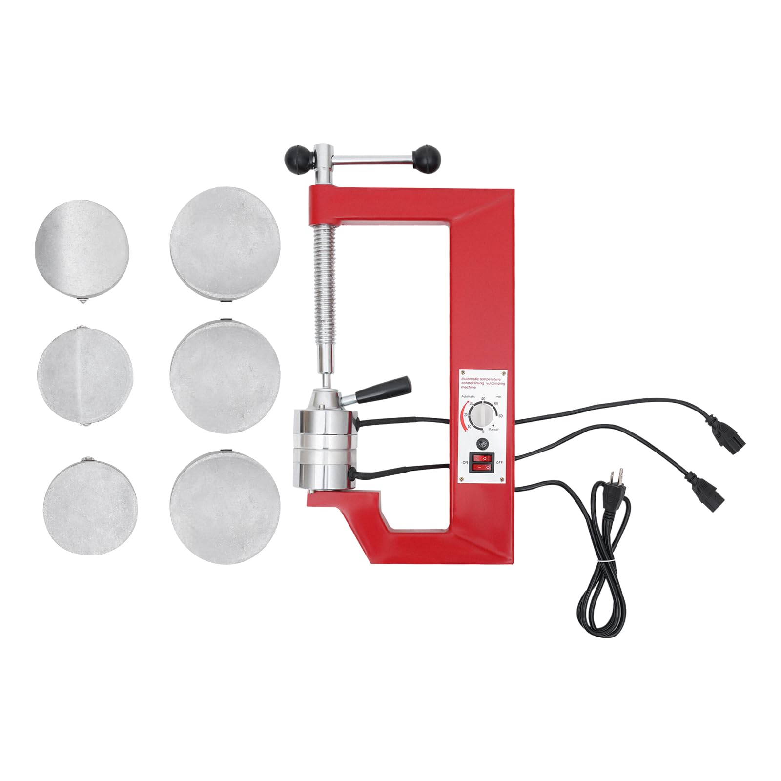 Serendicy Tire Repair Tools Kits, 110V Rotating C-Frame Cavity Car Tire Plug Tool Kit With 6 Grinding Tools Constant Temperature Point Type Tire Model For One-Man Operation Small Car Tire Wounds