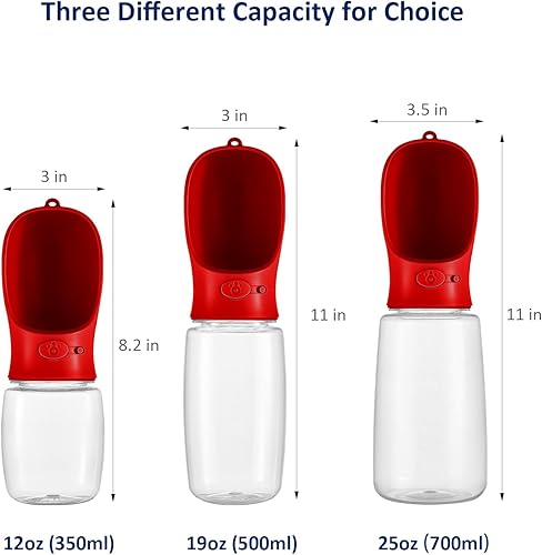 Miniatura 3 de WePet Botella de agua portátil para perro, a prueba de fugas, con dosificador, para mascotas, para paseos al aire libre, senderismo y viajes,