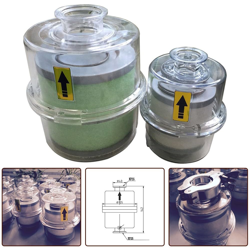Filtro de niebla de aceite para bomba de vacío KF25/KF40, separación de aceite y gas de alta eficiencia con filtro de algodón duradero, carcasa transparente para monitoreo visual