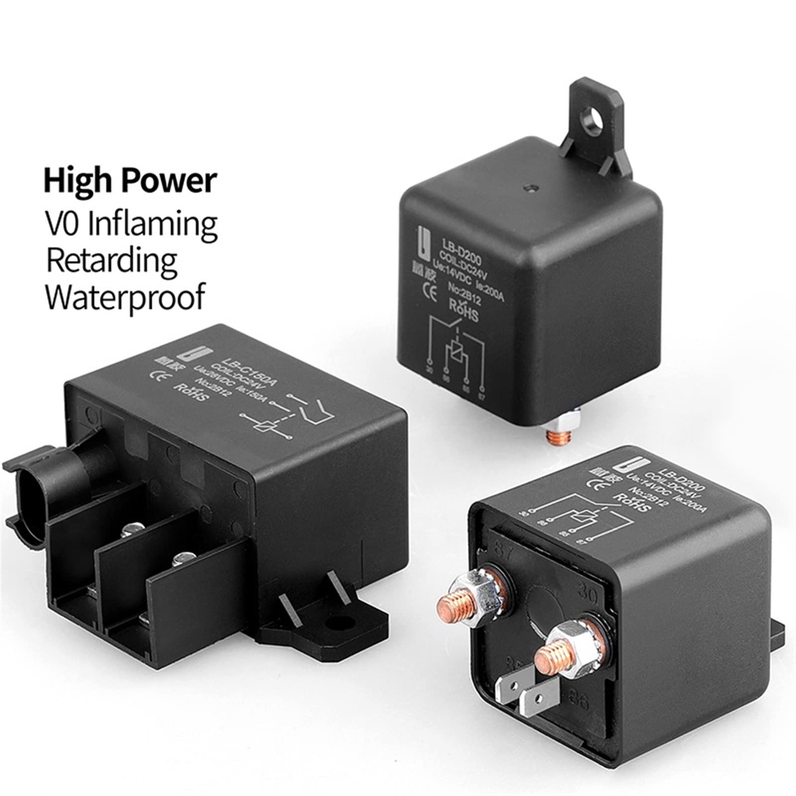 Nuovo relè ad alta potenza 120A 150A 180A 200A for motori di automobili Parti di ricambio (Size : LB-D120 120A 24V)