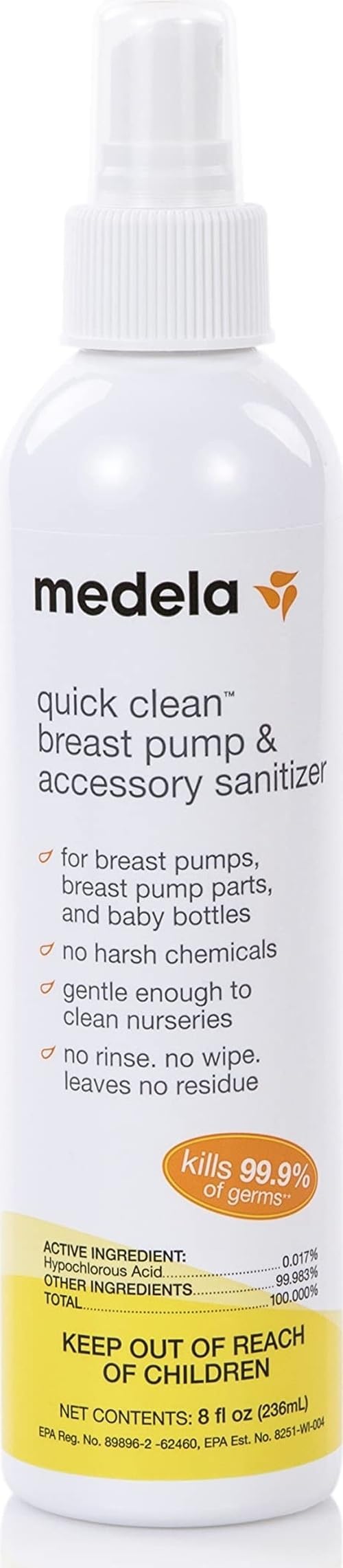 Quick Clean Sanitizer Spray Safe | No Rinse | 8 fl oz | 1Ct
