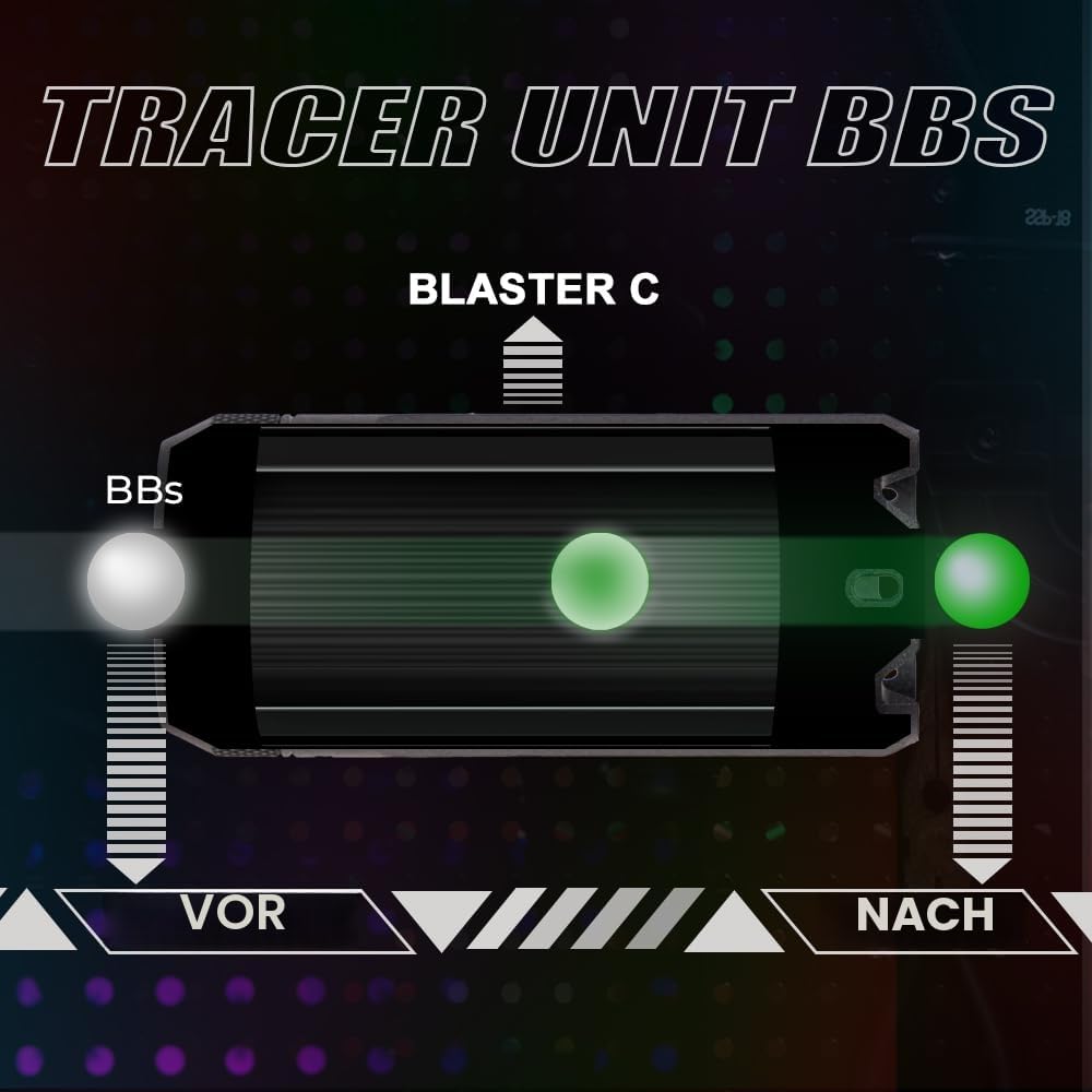 ACETECH Tracer Blaster C Einheit für Airsoft-Spiel, MuzzleFlash, mit Gewinde M14 CCW oder M11 CW, anwendbar auf grüne Tracer-Kugeln