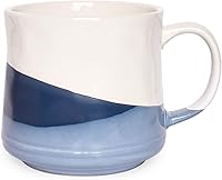 Vista 59 de Bosmarlin Large Stoneware Coffee Mug, Big Tea Cup for Office and Home, 21 Oz, Dishwasher and Microwave Safe, 1 PCS (Geometry-Green)