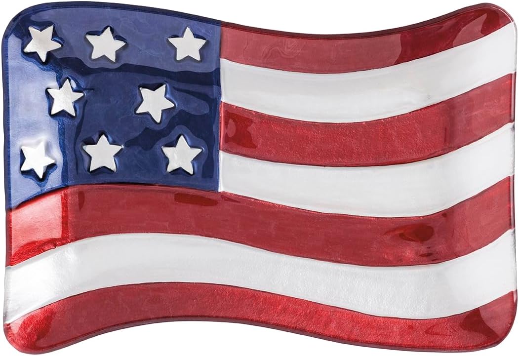 American Flag Glass Plate