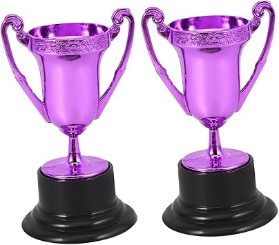 ULTECHNOVO Mini Plastic Trophy Ornaments with Fine Craftsmanship and Highly Versatile Design 2pcs for Graduation Party Award Decorations for Birthday Parties and Sports Events