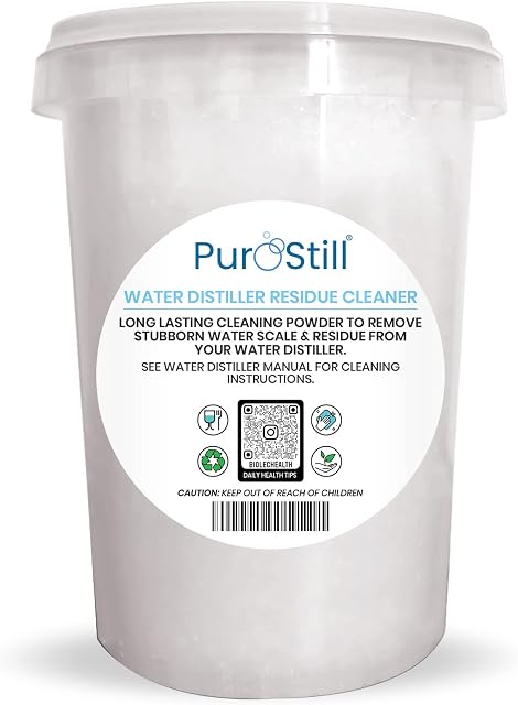 PurOstill® Water Residue Cleaner for All Water Distillers & Kettles Citric Acid - 100% Pure Food Grade Cleaning Crystals for Water Distillers (350g Net)