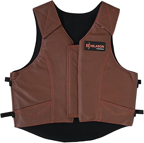 HILASON Equestrian Horse Riding Vest Safety Protective Leather Maroon  Bull Riding Gear  Horse Riding Protective Vest disponible en Yaxa Peru