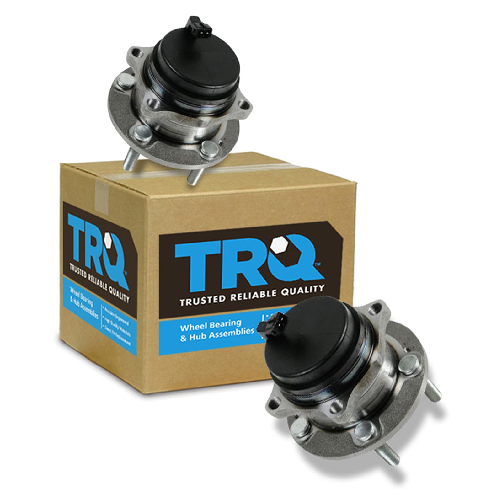 TRQ Rear Left and Right Wheel Bearing and Hub Assembly Set 2 Piece