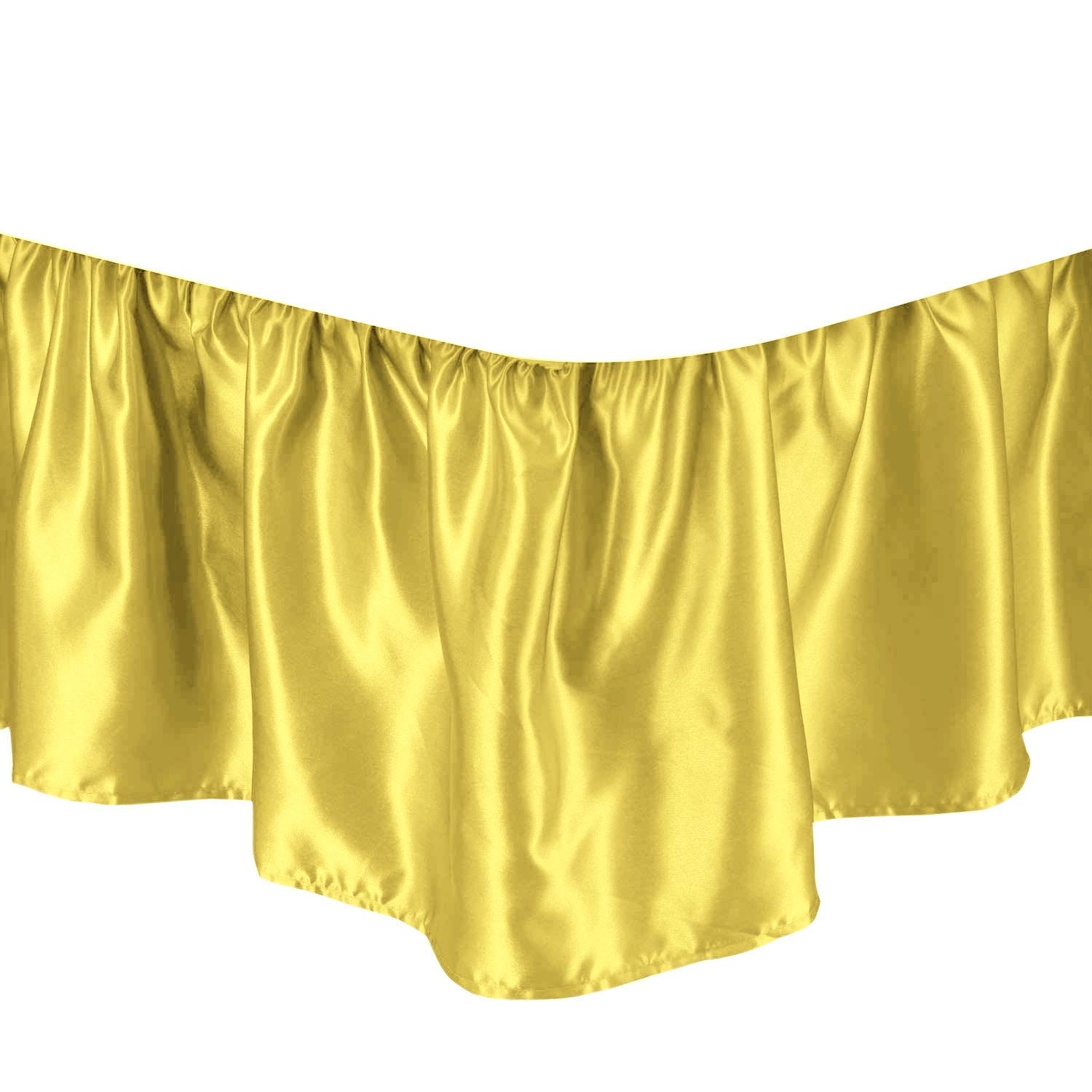 BSC Collection Bed Skirt - Dust Ruffled Bed Skirt (Full, Gold) 18 Inch Drop Dust Ruffle with Platform, Satin Wrinkle Free (Available in All Bed Sizes