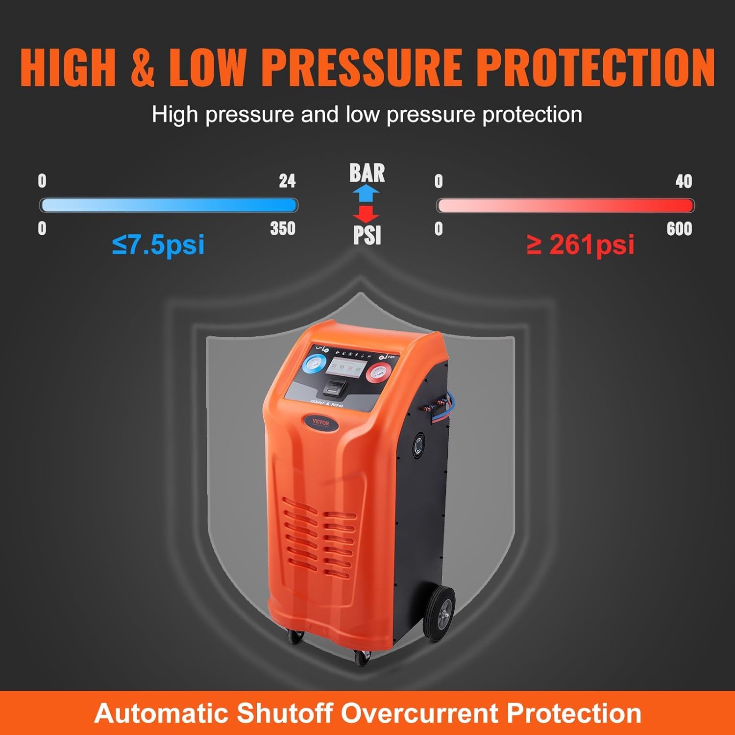 R134A Recovery VEVOR Fully Automatic Refrigerant Recovery Machine ...