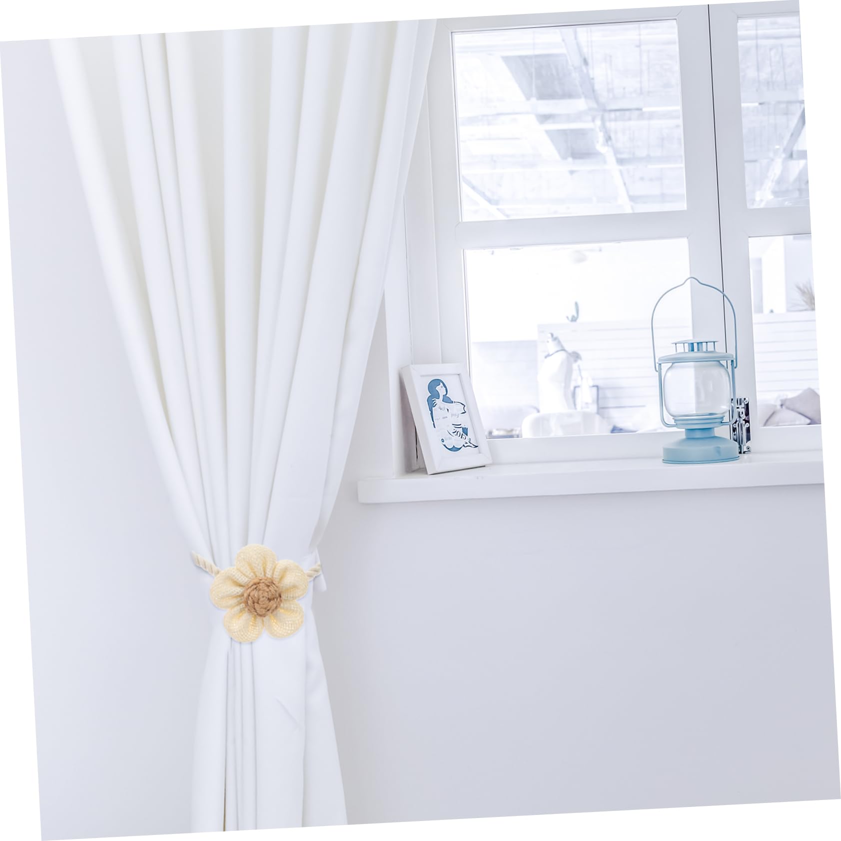 TOPBATHY 8pièces Embrasses à Rideaux Magnétiques Coton Et Lin Lot de Attaches Décoratives pour Fenêtres Pratiques Et Idéales pour Salon Bureau Et Chambre