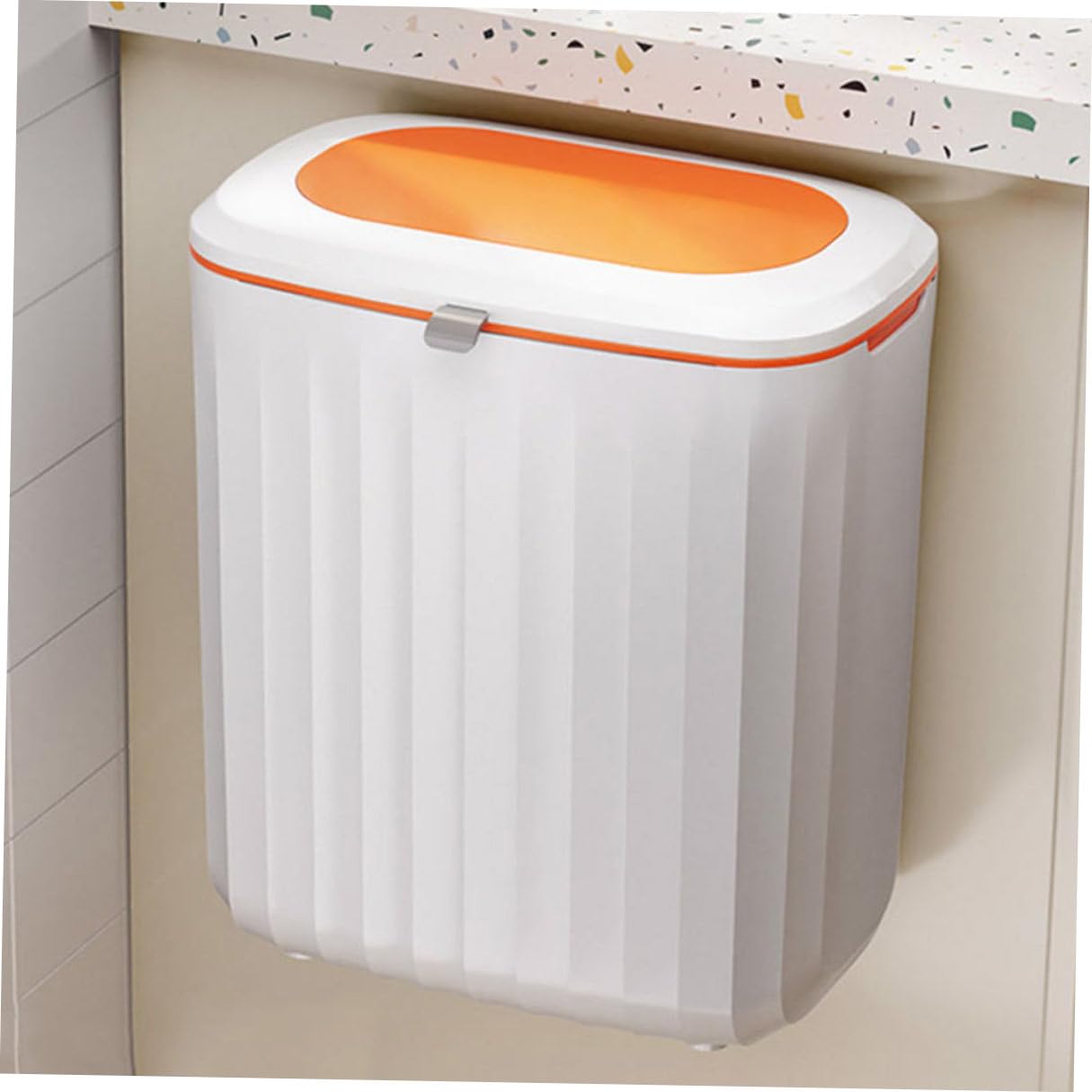 Wandmontierter Orange Küchenmülleimer Deckel mit L Kunststoff aus 8