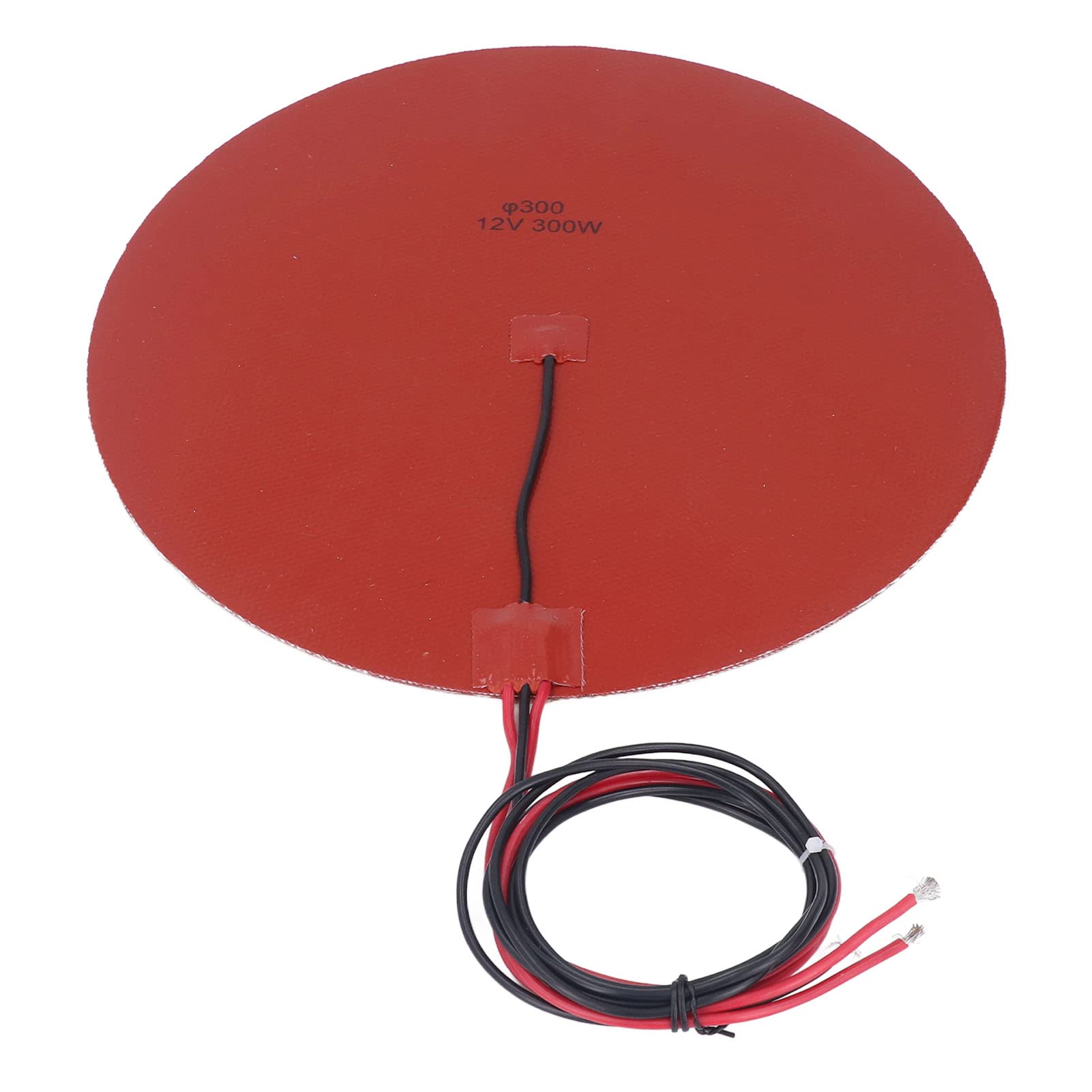 Almohadilla calefactora de silicona de 300 W, alfombrilla calefactora de alta temperatura con termistor de 100 K para cama caliente de impresora 3D, 300 mm de diámetro, cal (12 V CC)