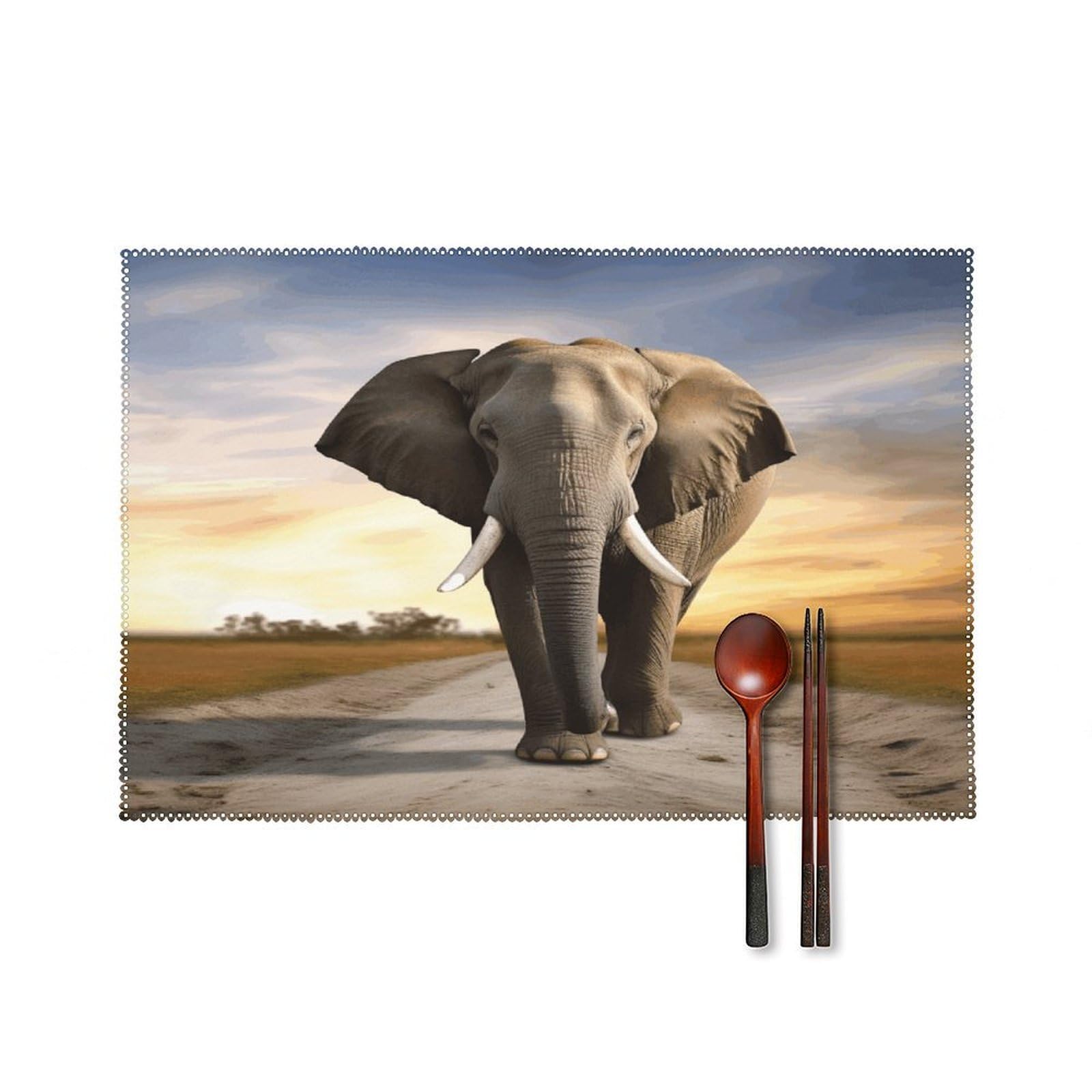 Fodpand Style Elephant Walking Placemats Set Of 4 Place Mats Table Mats
