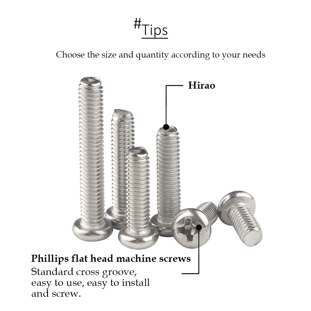 YOFASEN Screw Box - M4 304 Stainless Steel Pan Phillips Cross Round Head Screw Machine Screws, M4*12 100pcs - Image 3