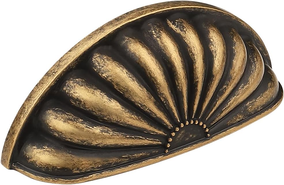 Mengico 3 Inch Hole Center Antique Brass Zinc Alloy Cabinet Knobs 10 Pack - Vintage Drawer Pulls for Dresser, Kitchen & Bathroom Hardware 3"(76mm) Hole Center Antique Brass 10