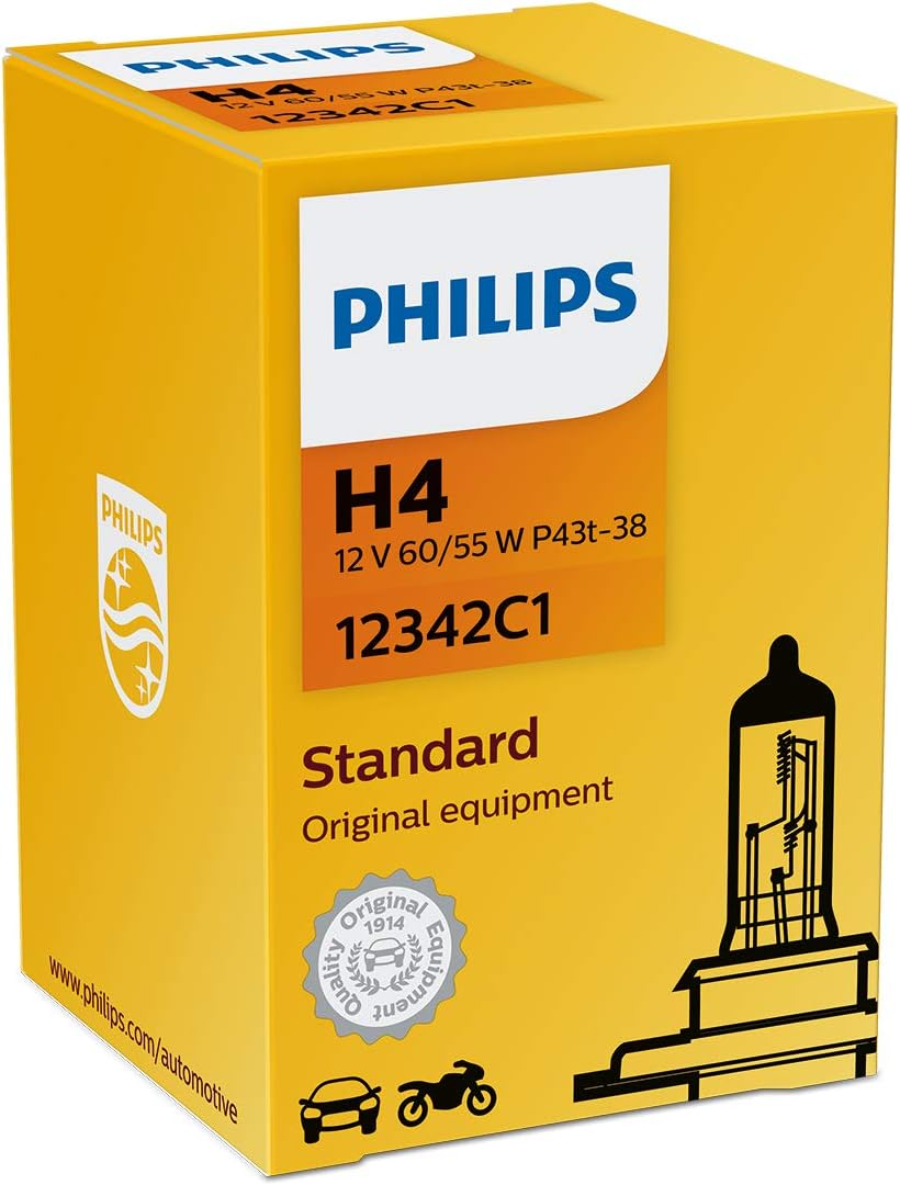 Lâmpada Farol H4 12V 60/55W - Philips 12342C1