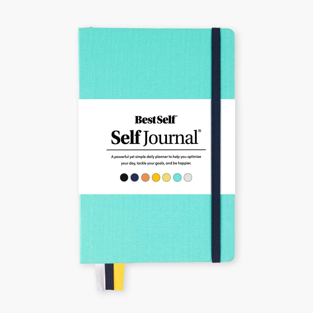 BestSelf Self Journal 13-Week Productivity Journal & ADHD Planner - Undated Journal for Men and Women, Seaglass Green
