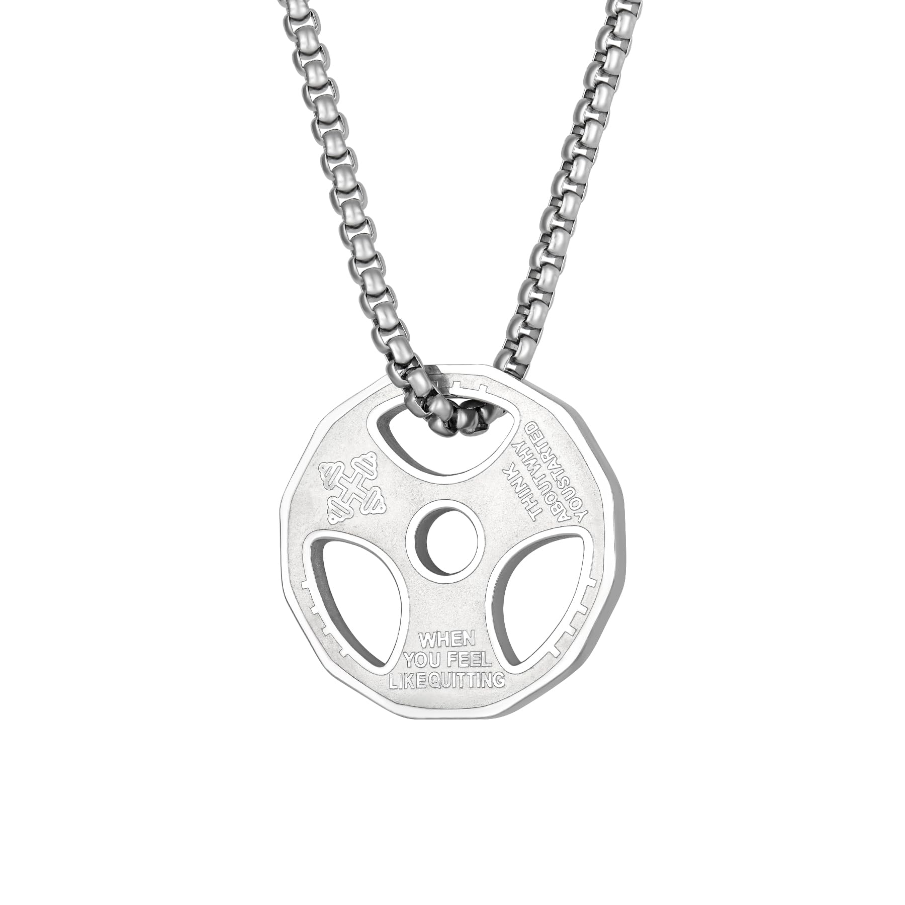 SeiMios Dumbbell Necklace Fitness Gym Sport Barbell Chain Pendant Necklace Stainless Steel Jewelry for Men